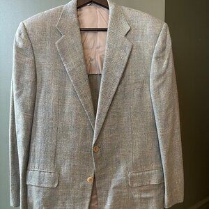 Hickey Freeman Linen Silk Blazer 41R – Light Green Summer Jacket